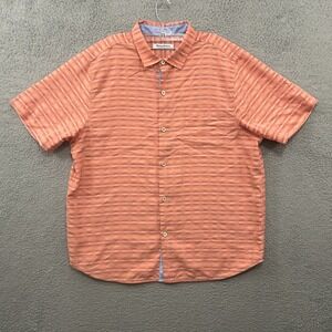 Tommy Bahama Shirt Mens Extra Large Orange The Coconut Point Button Up Modal